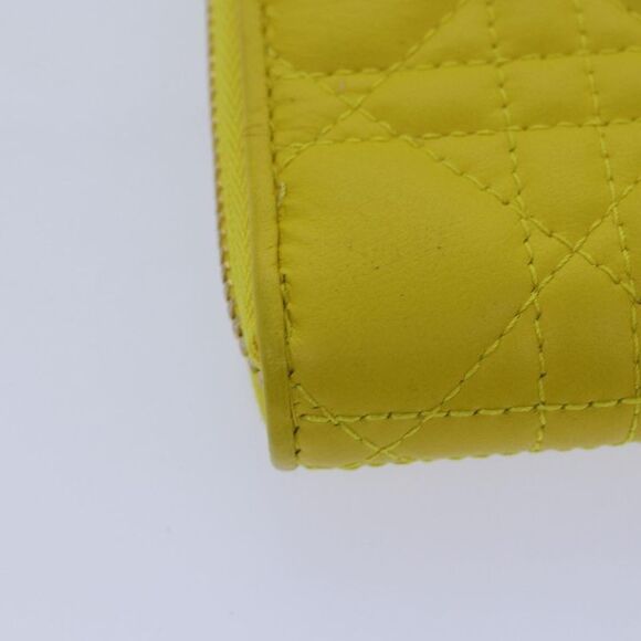 Dior Cannage Lady Yellow Leather Wallet (Pre-Owned) - Picture 7 of 16